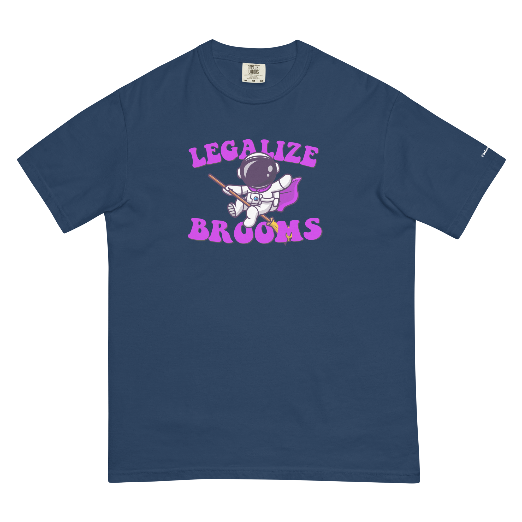 unisex-garment-dyed-heavyweight-t-shirt-true-navy-front-657a455a3b0e6.png Legalize Brooms T-Shirt - Image 1